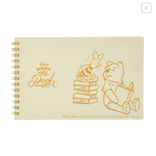 Japan Disney Store Horizontal Ring Notebook - Piglet & Pooh : Reading - 1