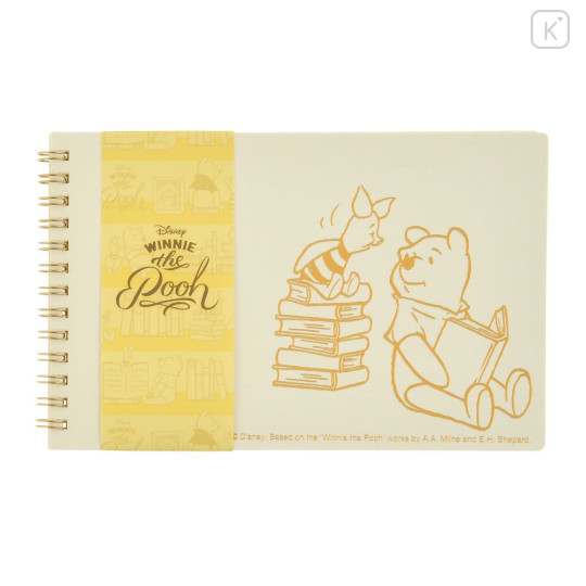 Japan Disney Store Horizontal Ring Notebook - Piglet & Pooh : Reading - 4