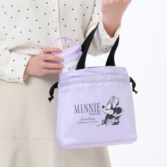 Japan Disney Store Drawstring Pouch & Lunch Bag - Minnie : Purple New Lifestyle