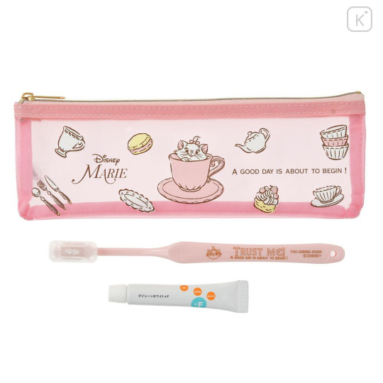 Japan Disney Store Toothbrush Set - Marie : Light Pink Good Day - 1