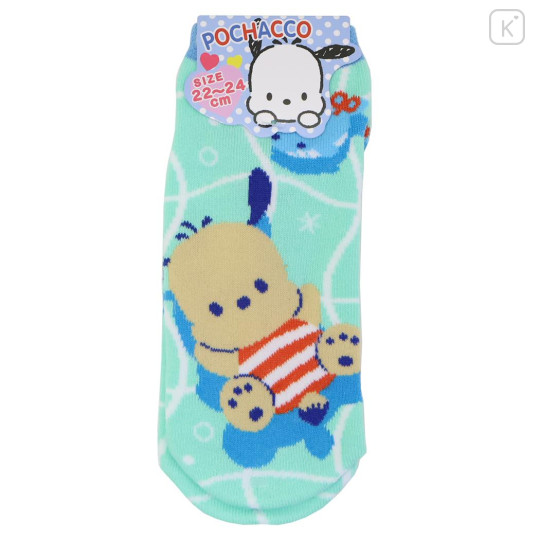 Japan Sanrio Socks - Pochacco : Tan Pool Party - 1
