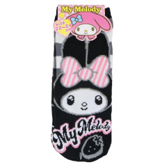 Japan Sanrio Socks - My Melody : Plaid Black