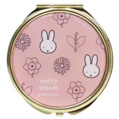 Japan Miffy 2-sided Compact Mirror - Miffy : Flower Bloom Pink