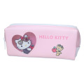 Japan Sanrio Twin Zipper Pen Case - Hello Kitty & Tiny Chum : Sunglasses Heart - 1