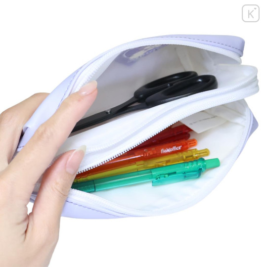 Japan Sanrio Twin Zipper Pen Case - Kuromi : Sunglasses Heart - 3