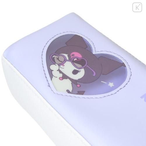 Japan Sanrio Twin Zipper Pen Case - Kuromi : Sunglasses Heart - 4