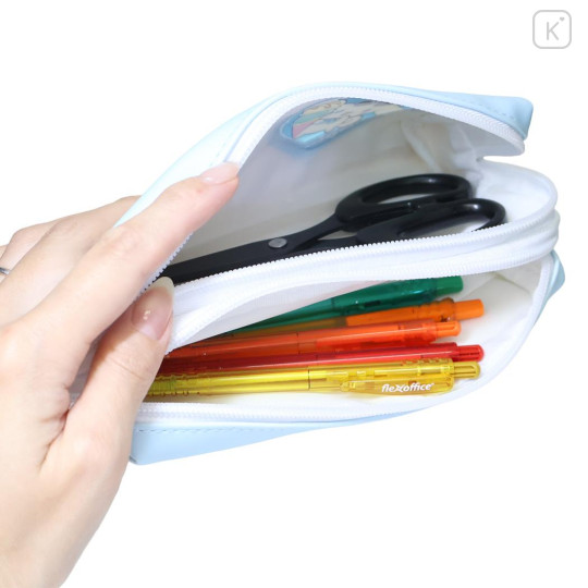 Japan Sanrio Twin Zipper Pen Case - Cinnamoroll : Sunglasses Heart - 3