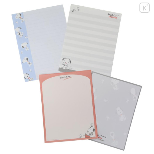 Japan Peanuts Volume Up Letter Envelope Set - Snoopy & Woodstock : Monotone - 2
