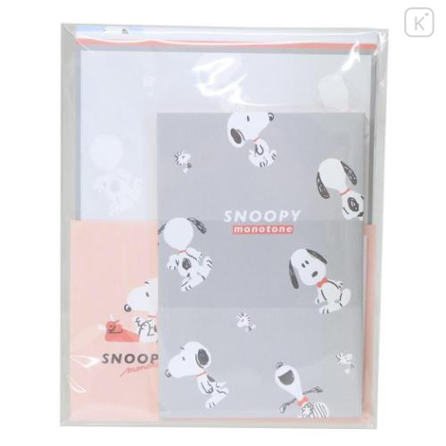 Japan Peanuts Volume Up Letter Envelope Set - Snoopy & Woodstock : Monotone - 4