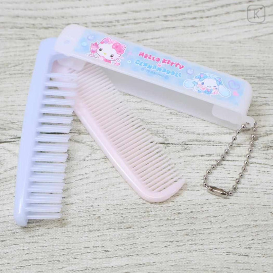Japan Sanrio Folding Brush & Comb - Cinnamoroll & Hello Kitty : Cat Performance - 3
