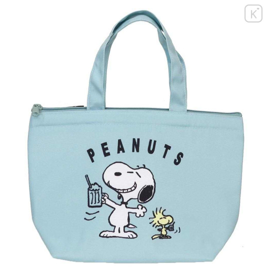 Japan Peanuts Insulated Cooler Lunch Bag - Snoopy & Woodstock : Turquoise - 1