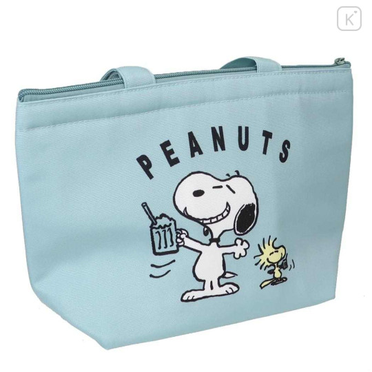 Japan Peanuts Insulated Cooler Lunch Bag - Snoopy & Woodstock : Turquoise - 2