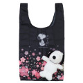 Japan Peanuts Eco Shopping Bag & Mascot Pouch - Snoopy : Sakura Black - 1