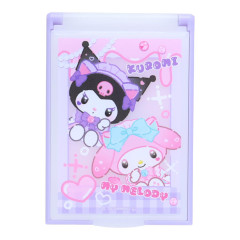 Japan Sanrio Folding Mirror - Kuromi & My Melody : Cat Performance