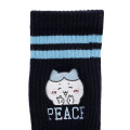 Japan Chiikawa Crew Socks - Hachiware : Peace Black Blue - 5