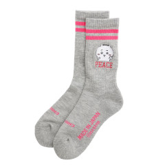 Japan Chiikawa Crew Socks - Chiikawa : Peace Grey Pink