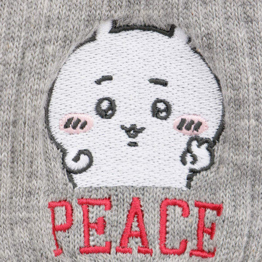 Japan Chiikawa Crew Socks - Chiikawa : Peace Grey Pink - 4