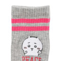 Japan Chiikawa Crew Socks - Chiikawa : Peace Grey Pink - 5