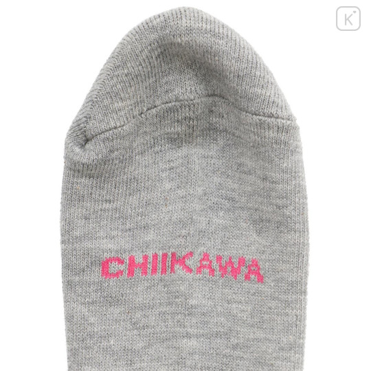 Japan Chiikawa Crew Socks - Chiikawa : Peace Grey Pink - 7