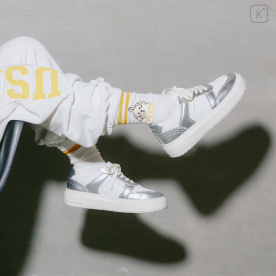 Japan Chiikawa Crew Socks - Usagi : Peace White Yellow - 2