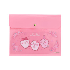 Japan Chiikawa A5 Flat Case File Folder - Chiikawa & Hachiware & Usagi : Sakura