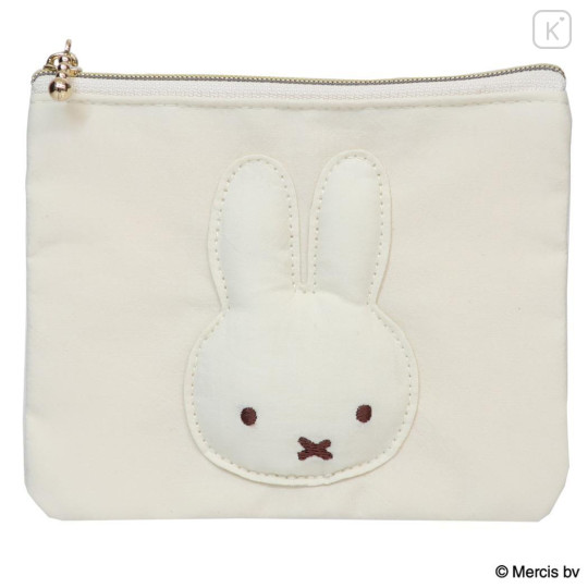 Japan Miffy Flat Mini Pouch - Miffy : Bruna Basic Wrappen Ivory - 1