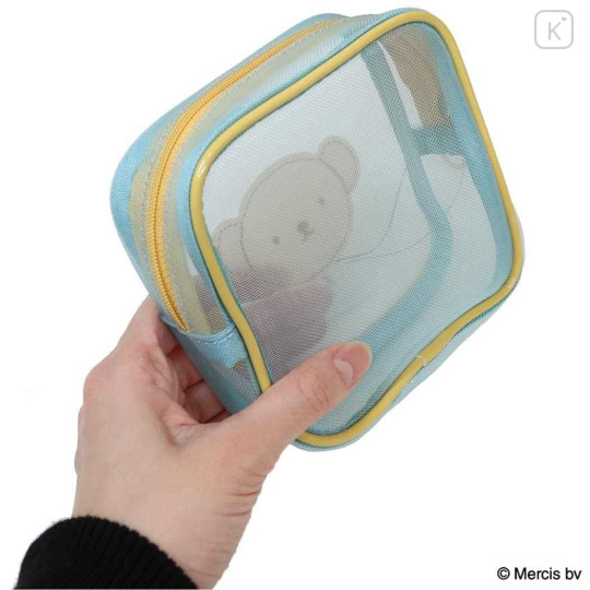 Japan Miffy Square Cosmetic Pouch - Boris : Bruna Bicolor Mesh - 2