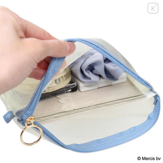 Japan Miffy A5 Flat Pouch - Miffy : Bruna Bicolor Mesh Ivory Blue - 3