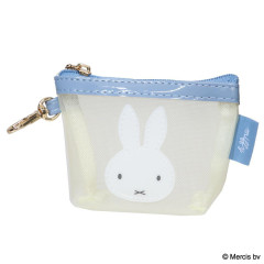 Japan Miffy Triangular Mini Pouch - Miffy : Bruna Bicolor Mesh Ivory Blue