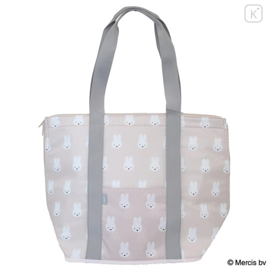 Japan Miffy Insulated Cooler Shopping Bag - Miffy : Cool Face Beige Grey - 1
