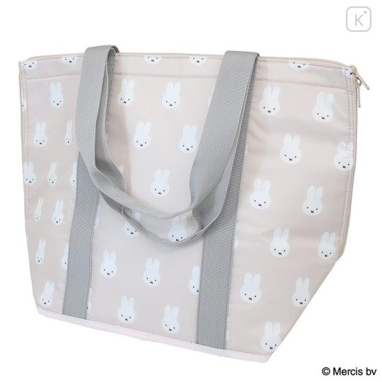 Japan Miffy Insulated Cooler Shopping Bag - Miffy : Cool Face Beige Grey - 2