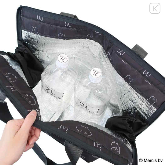 Japan Miffy Insulated Cooler Shopping Bag - Miffy : Cool Face Ghost Black - 3