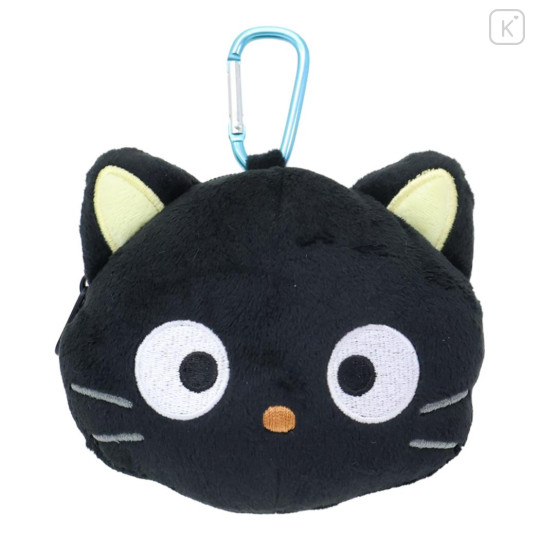 Japan Sanrio Face-shaped Pouch with Carabiner - Chococat - 1