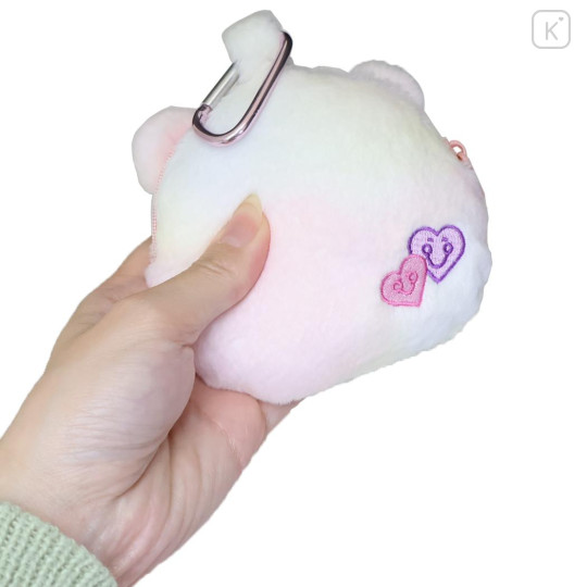 Japan Care Bears Face-shaped Pouch with Carabiner - True Heart Bear - 2