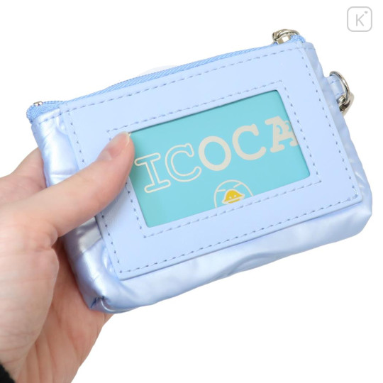 Japan Sanrio Pass Case Card Holder Pouch - Cinnamoroll : Glossy Pearlescent Embossed Pearl Strap - 2