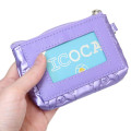 Japan Sanrio Pass Case Card Holder Pouch - Kuromi : Glossy Pearlescent Embossed Pearl Strap - 2