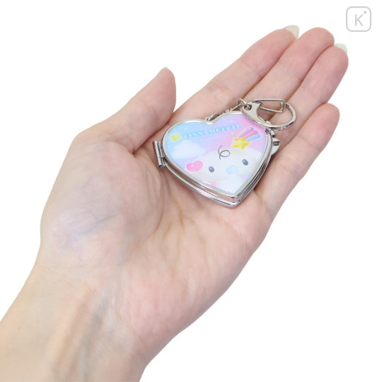 Japan Sanrio Locket Mirror Keychain - Cinnamoroll : Milk Love Heart - 2