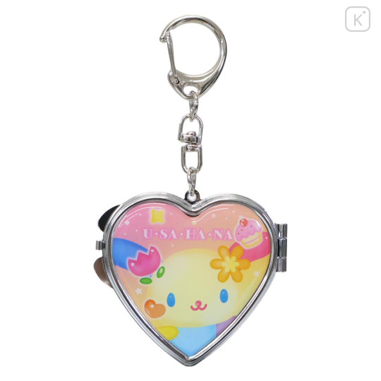 Japan Sanrio Locket Mirror Keychain - Usahana : Love Heart - 1