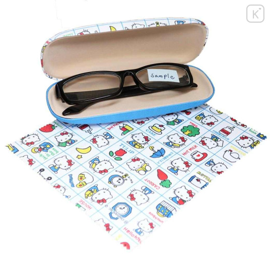 Japan Sanrio Glasses Case - Hello Kitty : Blue Classic - 2