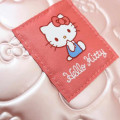 Japan Sanrio Round Cosmetic Pouch - Hello Kitty : Glossy Pearlescent Embossed - 4