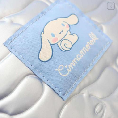 Japan Sanrio Round Cosmetic Pouch - Cinnamoroll : Glossy Pearlescent Embossed - 4