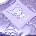 Japan Sanrio Mini Pouch with Carabiner - Kuromi : Glossy Pearlescent Embossed Heart - 4