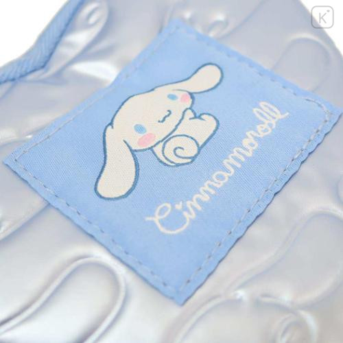 Japan Sanrio Mini Pouch with Carabiner - Cinnamoroll : Glossy Pearlescent Embossed Heart - 4