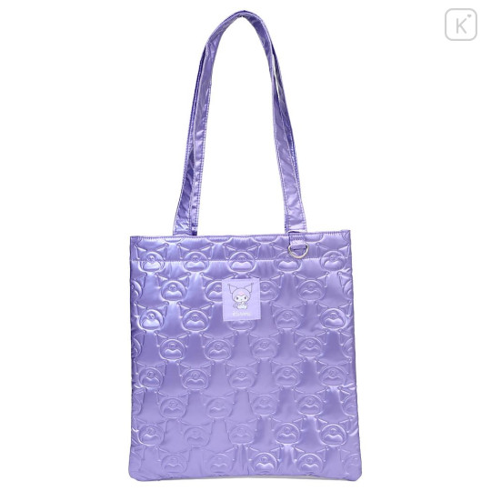 Japan Sanrio Tote Bag - Kuromi : Glossy Pearlescent Embossed - 1