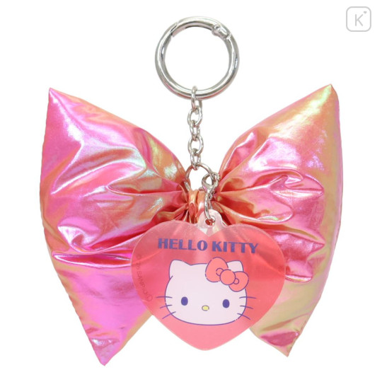 Japan Sanrio Swaying Ribbon Charm Keychain - Hello Kitty : Big Glossy Pearlescent - 1