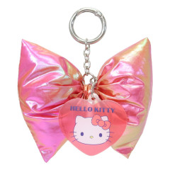 Japan Sanrio Swaying Ribbon Charm Keychain - Hello Kitty : Big Glossy Pearlescent