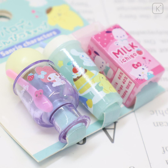 Japan Sanrio Pencil Cap Set - Characters Drink Style - 2