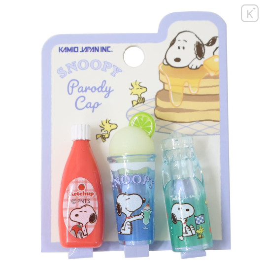 Japan Peanuts Pencil Cap Set - Snoopy : Yum Yum Diner Drink Style - 1
