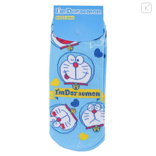 Japan Doraemon Socks - Funny Face Blue - 1