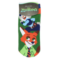 Japan Disney Socks - Zootopia : Judy Hopps & Nick Wilde Deep Green